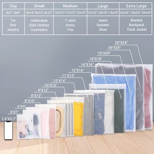 Sacs à fermeture éclair en CPE givré avec logo personnalisé, pochettes d'emballage en <span class=keywords><strong>plastique</strong></span> mat au toucher doux pour vêtements, t-shirts, sous-vêtements, maillots de bain - Product Image 6