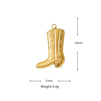 Breloques personnalisées en acier inoxydable doré pour bottes en jean, pendentifs faits main DIY pour colliers et bracelets