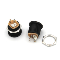 Kit de connecteurs femelles à visser sur panneau 5,5 mm x 2,1 mm / 2,5 mm 2P, prise d'alimentation CC DC-022 6A, contact en cuivre, boîtier ABS