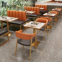 Banc de restaurant en marbre, canapé, banquette, chaise, table, ensemble de meubles pour café, salon de thé