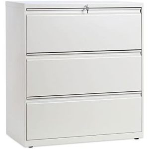 Archivador Lateral Metálico Alera de 36 x 18.63 x 40.25 Pulgadas con 3 Cajones para Archivos de Tamaño Legal/Letter/A4/A5, Color Putty - Product Image 1