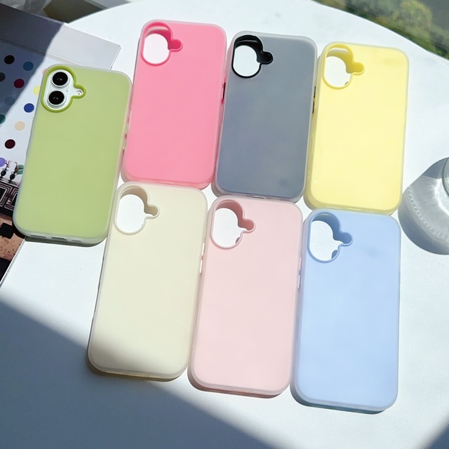 2-in-1 Candy Color PC Silicone Dual Matte Thin Phone Cover for iPhone 17 Pro Max 11 12 13 14 15 Plus 16 Pro Max 17 air Cases