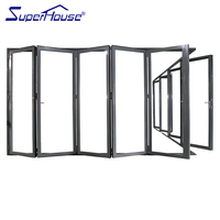 Superhouse Fournisseur de portes et fenêtres en aluminium Porte pliante d'angle Porte pliante personnalisée avec quincaillerie de haute qualité