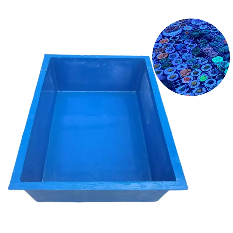 custom size 1m 1.5m 2m frp fiberglass square blue green aquaculture pond fish coral breeding farm tank