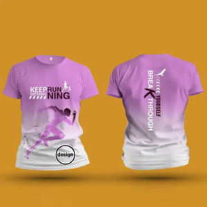 Camiseta Deportiva de Maratón Personalizada OEM, 100% Poliéster, Secado Rápido, para Gimnasio, con Impresión por Transferencia de Calor, Sublimación para Hombre - Product Image 1