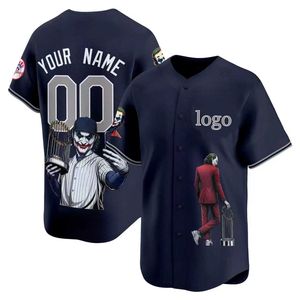 Maillot de baseball personnalisé avec broderie par sublimation, style streetwear, <span class=keywords><strong>Atlanta</strong></span>, New York, SF, noir, pour hommes et jeunes, chemise de softball - Product Image 4