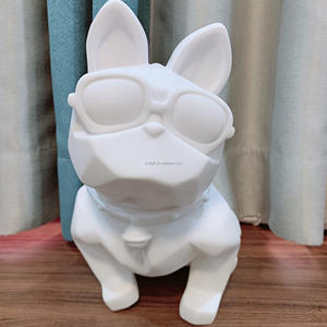 Cartone animato fai da te in resina artigianale fluido Bulldog francese carino in vinile salvadanaio cane ornamento per la casa fai da te fluido cane per attività per bambini - Product Image 1