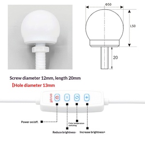 Lámpara Moderna <span class=keywords><strong>para</strong></span> Espejo de Maquillaje con Tornillos de Plástico de 50 mm, Iluminación de 5V/12V y Diseño <span class=keywords><strong>para</strong></span> Bombilla - Product Image 4