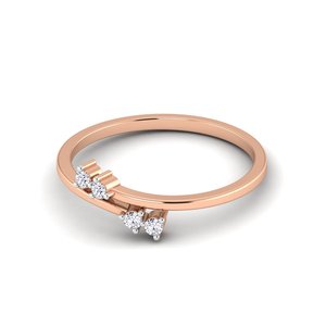 Bague de fiançailles classique en or vintage, design personnalisé, avec quatre diamants, plaquée rhodium, cadeau d'anniversaire pour femme - Product Image 4