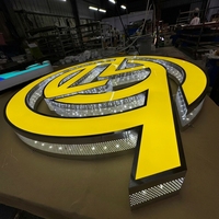 Letrero LED 3D Personalizado con Cambio de Color Arcoíris, Logotipo Holográfico con Degradado Láser, Decoración de Pared con Iluminación Frontal, Letrero Comercial para Exteriores