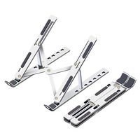 Support d'ordinateur portable pliable en alliage d'aluminium réglable, support de tablette portable, support d'ordinateur avec construction métallique