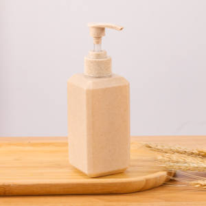 Bouteilles à pompe en paille de blé écologiques de 100 ml à 500 ml avec bouchon rabattable, biodégradables, pour le lavage corporel, le shampoing, les cosmétiques, l'emballage de produits de beauté - Product Image 3