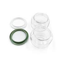 Pot cosmétique en plastique PET PETG blanc beige 250g 50ml 100ml 200ml 300ml, surface douce au toucher, pour crème et gommage, avec bouchon à vis