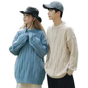 New Arrival Winter Fashion Brand Fried Dough Twists Knitted Couple Knits Men's Crew Neck Sweaters