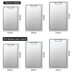 Đôi mặt thép không gỉ thớt snijplank Titan thớt với cạnh Silicone cho máy rửa chén an toàn - Product Image 2