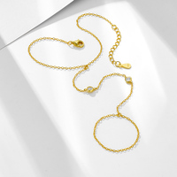 Mlluki Joyería al por Mayor, Pulseras de Plata de Ley 925, Chapadas en Oro de 14K, con Circonita Cúbica, Diseño Geométrico Circular
