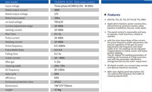 Machine à souder TIG en aluminium 400 ampères avec fonction pulsée AC/DC et pédale. - Product Image 3
