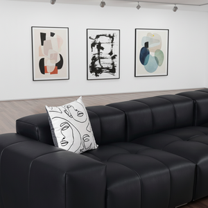 Sofá Moderno de Tres Plazas Reclinable con Detalles en Cuero y Estructura de Madera, Cuero de Primera Calidad, para Sala de Cine en Casa, Sala Multimedia, Villa de Lujo - Product Image 4