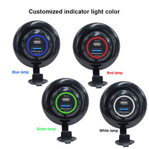 12V/24V Dual USB QC3.0 & PD soquete do carregador de carro, painel de montagem redonda redonda tomada USB para carro/barco/caminhão/marinho (IP65) - Product Image 6