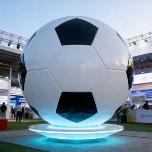 Escultura de <span class=keywords><strong>Fútbol</strong></span> de Resina de Gran Tamaño, Arte Popular, Decoración Duradera, Acabado Resistente al Agua y a los Rayos UV, Patrón Blanco y Negro, Eventos Deportivos - Product Image 2