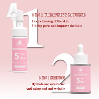 Kit de Soins Visage Végétalien Naturel 5-en-1 Marque Blanche Éclaircissant, Blanchissant et Illuminateur à la Vitamine C