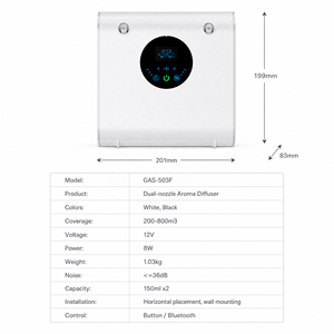 Diffuseur d'arômes domestique à double parfum 300 ml, nébuliseur de parfum sans eau Bluetooth avec verrouillage enfant, 800 m³, 3 niveaux, minuterie 24h - Product Image 3