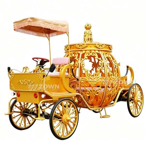 Carruaje Eléctrico de Lujo Dorado con Toldo para Bodas y Eventos, y para Recorridos Turísticos en Lugares Panorámicos - Product Image 1