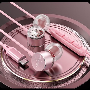 Écouteurs intra-auriculaires filaires de type C en gros avec micro et contrôle du volume pour Samsung - Product Image 4