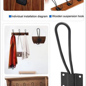 EWANG Double Vintage Organizer <b>Hanging</b> Wire Hook <b>Clothes</b> Hanger <b>Wall</b> <b>Mounted</b> Rustic Coat Hooks - Product Image 6