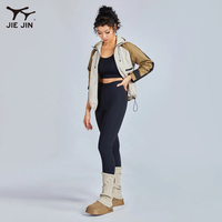 JIEJIN Vêtements de sport en gros Veste de sport d'extérieur coupe-vent à col montant avec doublure en polaire Veste softshell pour femmes