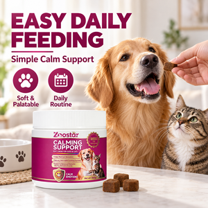 Formula Premium Calmante per Animali Domestici, Bocconcini Morbidi per Cani e Gatti, Sollievo da Ansia e Stress, con Radice di Valeriana e Camomilla, Pronta Consegna, Ingrosso 300g - Product Image 1