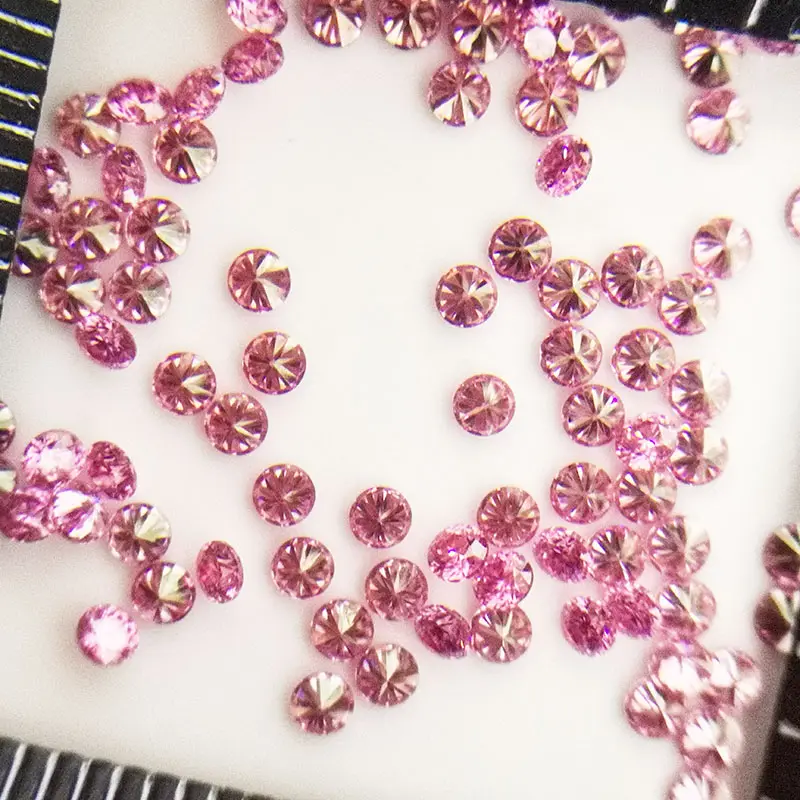 Kleine Größe Pink Diamond Carat Preis Runde Brilliant Cut 2mm Pink Plated Moissan ite Diamond für die Ring herstellung