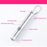 Pour QXMOVING Haute Qualité Mini Lampe LED Torche USB Rechargeable Lampe de Poche Étanche avec Lumière Interactive Rouge pour Jouet Chat