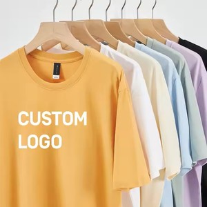 Venta al por mayor 100% algodón camiseta de ajuste de gran tamaño de los hombres logotipo impreso personalizado en blanco liso o negro - Product Image 1