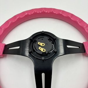 พวงมาลัยแต่งทรง JDM สีชมพู ABS ขนาด 14 นิ้ว ลึก 7 ซม. - Product Image 5