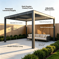 Pergola motorisée en aluminium thermolaqué sur mesure avec écrans automatiques étanches pour jardin, gazebo et balcon