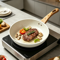 Ensemble de 8 ustensiles de cuisine antiadhésifs FLEY pour la maison et le jardin, poêle antiadhésive durable pour la cuisine quotidienne et la préparation des aliments