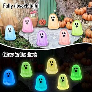 Petites décorations fantômes en résine qui brillent dans le noir, style dessin animé, décoration d'Halloween, mini accessoires suspendus, décoration artisanale DIY - Product Image 2