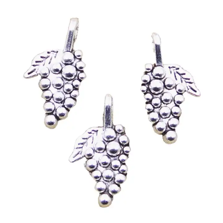 Jewelry Charms Accessories Antique Silver Color Alloy 3D Grape Charms  Pendant For Jewelry Making 26x14x6MM - Buy Jewelry Charms Accessories  Antique Silver Color Alloy 3D Grape Charms Pendant For Jewelry Making  26x14x6MM