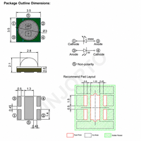 Diode LED SMD à double lumière céramique 3535, 850nm 940nm IR et blanc 7000-8000K, double puce, haute puissance pour caméra de sécurité CCTV
