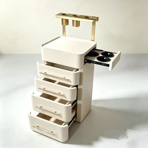 Carrito de Almacenamiento Rodante de Madera Simple y Duradero de Primera Calidad, con 4 Cajones, Organizador de Herramientas, Gran Capacidad, Elegante y Fácil de Mover - Product Image 3
