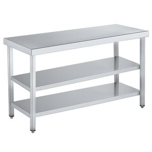 EURAST 1M80072C Assembly <b>Laboratory</b> Worktable Central <b>Furniture</b> with 2 Shelves 800x700x850mm - Product Image 1