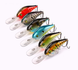 VC02 Leurre de pêche à court bec en plastique ABS avec hameçons aigus 3D yeux flottants pour appâts de pêche à la carpe de rivière - Product Image 3