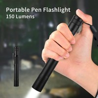 Lampe torche stylo LED 160LM personnalisée, fabriquée en usine depuis 44 ans, ultra-mince, étanche IP67, faisceau réglable, OEM ODM, moule gratuit, clip torche EDC