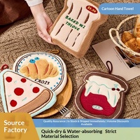 Serviette de cuisine créative pour enfant, motif dessin animé, à suspendre, absorbante, séchage rapide, en velours corail épais, chiffon d'essuyage domestique