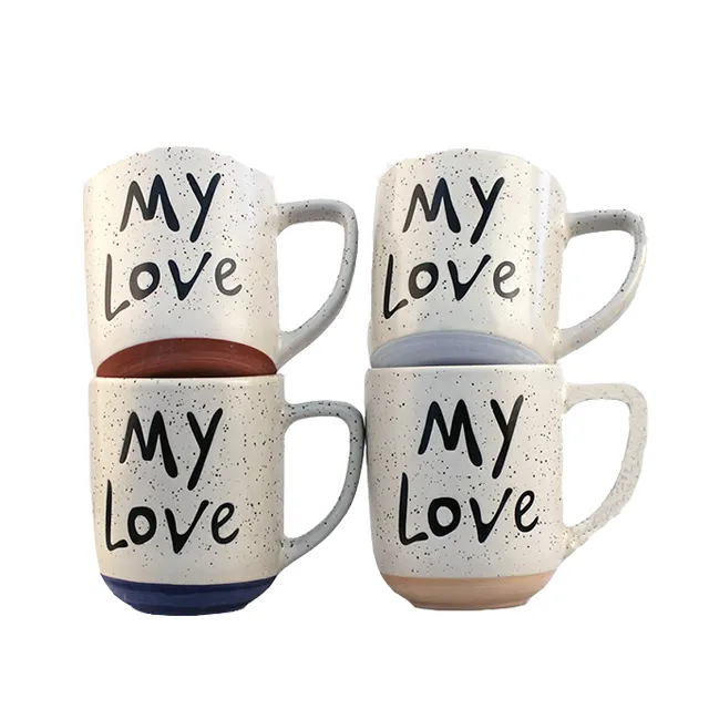 Large Color glazed porcelain debossed carve logo ceramic porcelain coffee milk mug