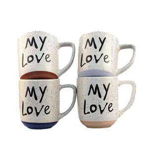 Large Color glazed porcelain debossed carve logo ceramic porcelain coffee milk mug