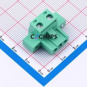 MX2EDGKM-7.62-02P-GN01-Cu-Y-A Plug-in Terminal Block P=7.62mm Connector Screw Fixing 1x2P 7.62mm Green - Product Image 1