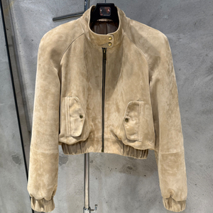 Nouveau Style manteau en cuir suédé en cuir véritable vêtements d'extérieur courts Bomber daim <span class=keywords><strong>femme</strong></span> vestes - Product Image 2