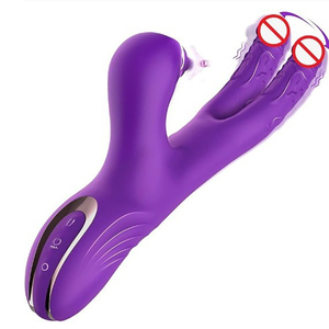 เครื่องสั่นกระตุ้นจุดจีแบบสองหัวพร้อมตัวกระตุ้นคลิตอริสแบบสั่น กระตุ้นสองจุด ทำจากซิลิโคน กันน้ำ ของเล่นทางเพศสำหรับผู้หญิง - Product Image 1